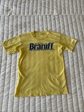 Vintage 1970s Yellow Crewneck Graphic Tee